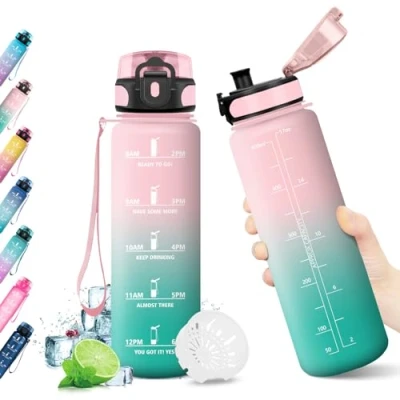 Afbeelding van KollyKolla waterfles voor kinderen, BPA vrij, 500 ml, lekvrij, volwassenen, sporten, fietsen, reizen, ml