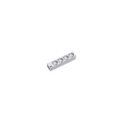 Image de Bachmann IT PDU Basic Coupe circuit (rack montable) CA 230 V connecteurs de sortie : 4 1U 10&quot; 2 m cordon argent, gris clair