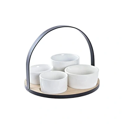 Afbeelding van Set voor voorgerechtjes DKD Home Decor 20 x 14 cm Metaal Keramiek Loft