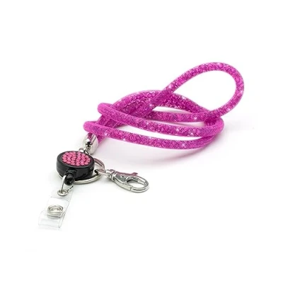 Afbeelding van CKB ltd. Sleutelkoord uittrekbaar Glinster Strass Imitatie diamand Roze