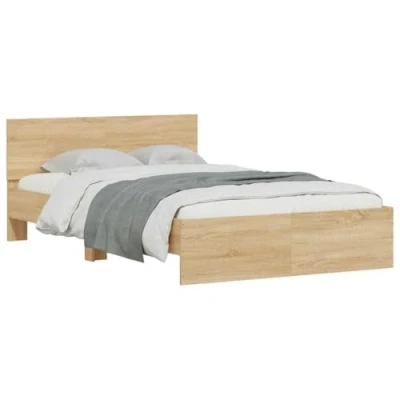 Afbeelding van vidaXL Bedframe met hoofdeinde en LED sonoma eikenkleurig 140x190 cm