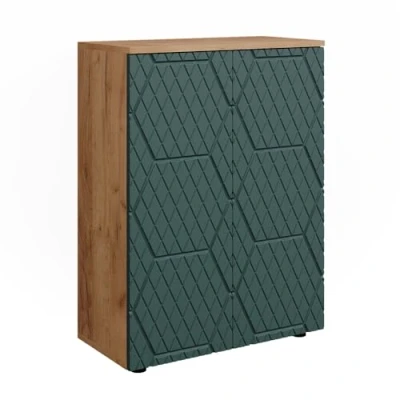Afbeelding van Vicco Midikast Irma, Krachtige eik goud/Groen, 60 x 81 cm