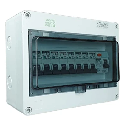Afbeelding van RoadEu installatieautomaat Compleet met Fi 40A 2P Automatische 16A en 10A B 6+2 verdeler in een opbouwverdeelkast IP65 zekeringkast