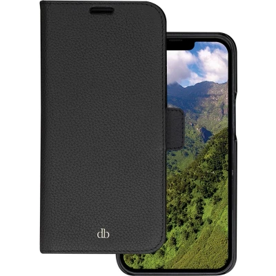 Afbeelding van iPhone 14 Plus Bookcase hoesje dbramante1928 Effen Zwart Leer
