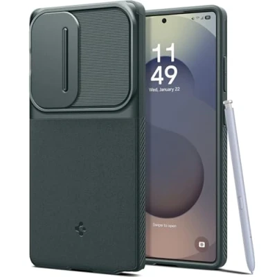 Afbeelding van Spigen Optik Armor beschermhoes compatibel met Samsung Galaxy S25 Ultra groen