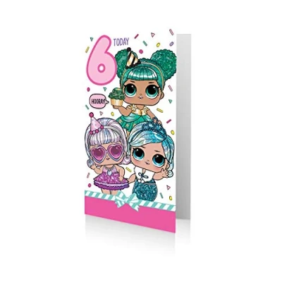 Afbeelding van Danilo Promotions LTD Verjaardagskaart voor 6e verjaardag LOL Surprise 9 x 12 cm