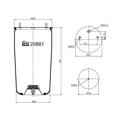 Afbeelding van Febi Bilstein Veerbalg 20881