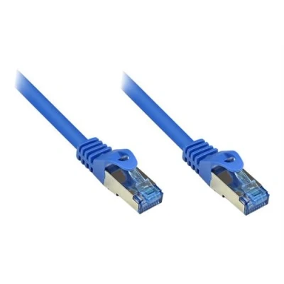 Image de Good Connections Cordon de raccordement RJ 45 (M) pour 7.5 m SFTP, PiMF CAT 6a sans halogène, moulé, crochet bleu