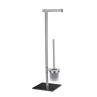 Afbeelding van WENKO Toiletbutler Lima RVS Toiletrolhouder en Toiletborstel met houder