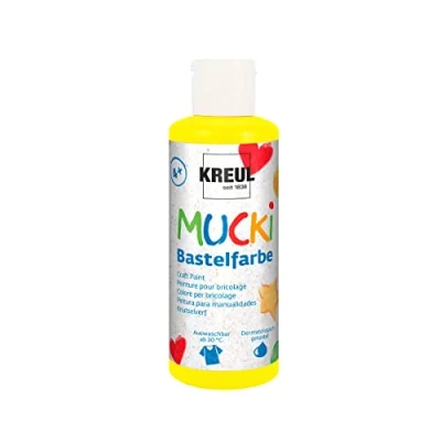 Afbeelding van MUCKI Gele Knutselverf 80ml Dermatologisch getest, parabenenvrij, glutenvrij, lactosevrij, veganistisch