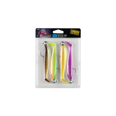 Image de Fox Rage Zander Pro Shad Loaded UV Couleurs Mélangées (4 pcs) 12cm Jig Head 12g Haak 4/0