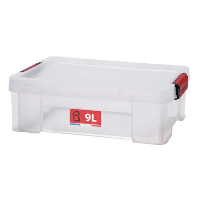 Afbeelding van Sundis Clip &#039;N&#039; Store 9 l, versterkte container met deksel, kunststof, transparant, 38 x 29 13,1 cm