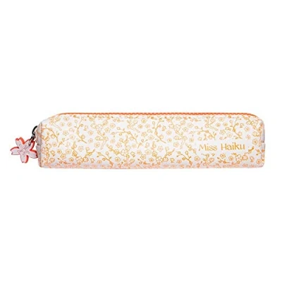 Afbeelding van Grupo Erik Miss Haïku etui, 20 x 4 cm, klein, rond etui met ritssluiting, mini wit, kunstleer, kantoorbenodigdheden, Haiku,
