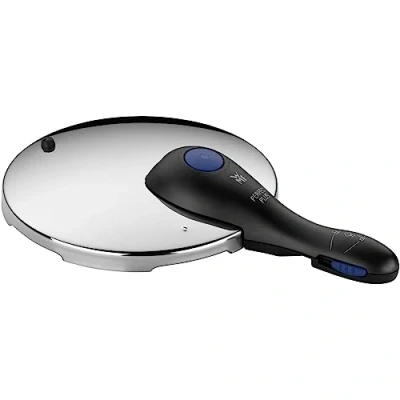 Afbeelding van WMF Perfect Plus reservedeksel voor snelkookpan, 3 l, 4,5 6,5 8,5 Cromargan roestvrij staal, gepolijste kunststof handgreep, 2 kookstanden