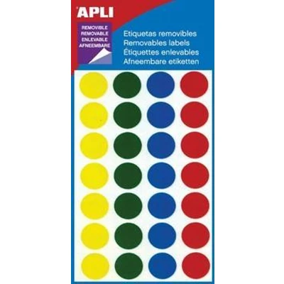 Afbeelding van Apli Verwijderbare Etiketten Cirkel 15 Mm (b X H), 112 Stuks Etiket