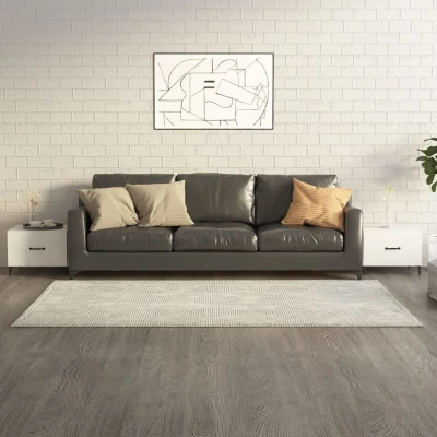 Afbeelding van Salontafels 2 st met metalen poten 50x50x40 cm hoogglans wit