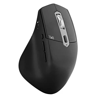 Afbeelding van T&#039;nB muis Mento met drievoudige modus, Bluetooth, USB A en C, oplaadbaar, hoge batterijduur, precisie, 2400 dpi, zeer comfortabel, natuurlijke grip, 7 toetsen, zwart