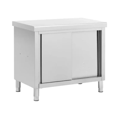 Afbeelding van Royal Catering Roestvrijstalen werkkast met schuifdeuren ECO 100 x 60 cm 500 kg