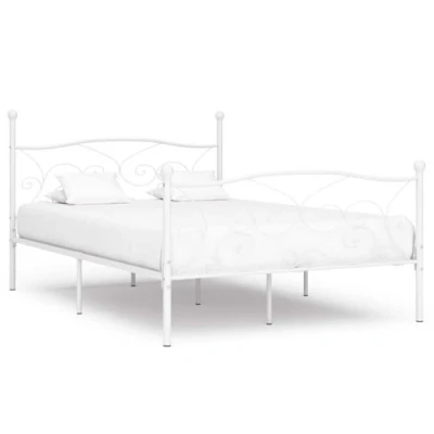 Afbeelding van Bedframe met lattenbodem metaal wit 160x200 cm
