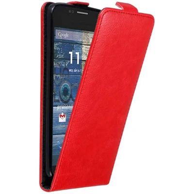 Afbeelding van Cadorabo Hoesje geschikt voor Motorola MOTO G2 in APPEL ROOD Beschermhoes flip design Case Cover met magnetische sluiting