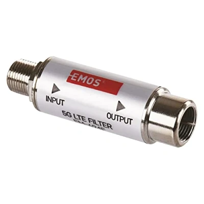Afbeelding van EMOS LTE/4G/5G blokkeerfilter, doorgangsbereik tot 694 MHz, DC doorgang, 1,6 x 4 cm, F stekker J5711, zilver