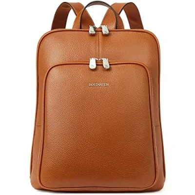 Afbeelding van Bostanten Rugzak van echt leer voor dames, dagrugzak, casual, school, mode, reisrugzak, Bruin