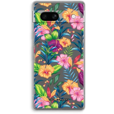Afbeelding van Case Company® hoesje geschikt voor Google Pixel 7A Tropisch 2 Soft Cover Telefoonhoesje Bescherming aan alle Kanten en Schermrand
