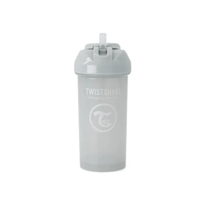 Afbeelding van Twistshake 360 ml lekvrije rietjesbeker voor peuters en baby&#039;s, 6 maanden, BPA vrij, lichtgrijs, D2C