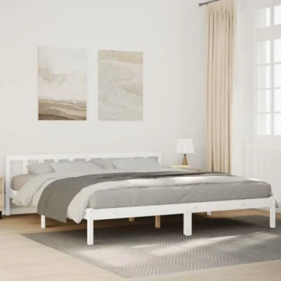 Afbeelding van vidaXL Bedframe extra lang zonder matras grenenhout wit 200x210 cm