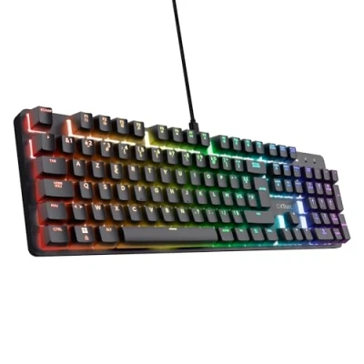 Afbeelding van Trust Gaming GXT 871 Zora Mechanisch Frans AZERTY toetsenbord met RGB verlichting, lineaire Huano schakelaars, anti ghosting N Key Rollover, Bedrad Gamer Toetsenbord, Programmeerbaar, PC, Laptop,