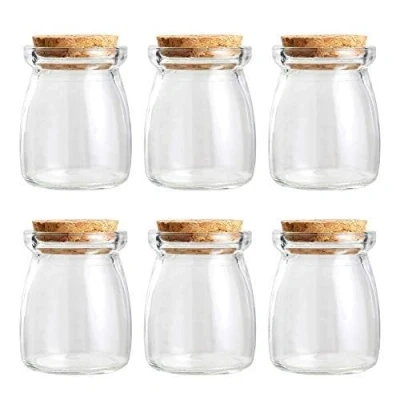 Afbeelding van Seizoen decoratieve glazen fles met kurk (100 ml puddingflessen, 6 stuks)