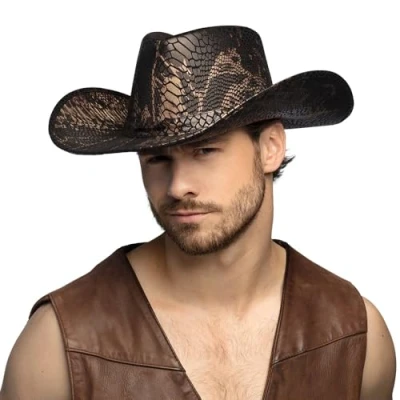 Afbeelding van Boland Cowboy hoed Cobra Zwart 58 Volwassenen Unisex Festival