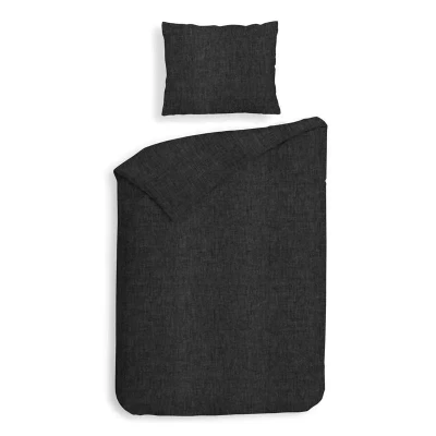 Afbeelding van Heckettlane Franela Dekbedovertrek Eenpersoons 140x200/220 cm Anthracite
