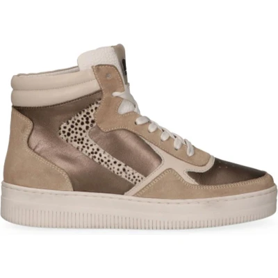 Afbeelding van Maruti MONA Sneakers hoog, Dames, Maat: 37, Beige metallic bronze pixel off white Leer