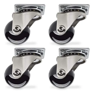 Afbeelding van SOTECH 4 stuks Swift zwenkwielen Ø 35 mm zwart, transportwielen 140 kg belasting (35 per wiel), hoogte 51