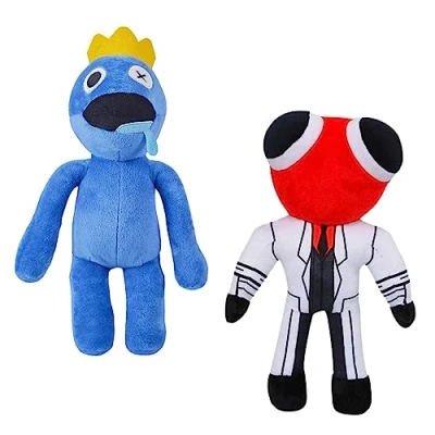 Afbeelding van Rainbow Friends pluche pop, regenboog, zachte cadeau voor jongens en meisjes, blauw rood.