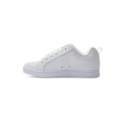 Afbeelding van DC Shoes Court Graffik Skateschoenen, Dames, Maat: 36, White/m silver Leer