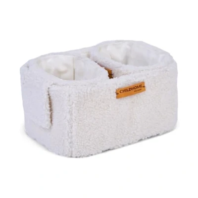 Afbeelding van Childhome Set van 3 Hangmandjes 21x14x10 cm + 14x10x10 Zachte Teddy Ecru Decoratief &amp; Praktisch