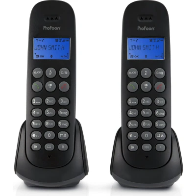 Afbeelding van Profoon PDX 320 DECT telefoon met 2 handsets, zwart Black