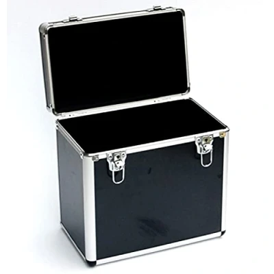 Afbeelding van Platenkoffer voor 50 stuks 12 inch LP vinyl afsluitbaar zwart