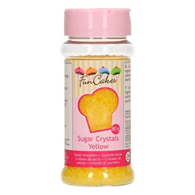 Afbeelding van FunCakes Suiker, kleurrijk, geel, sprinkles, goede smaak, taartdecoratie, 100 g