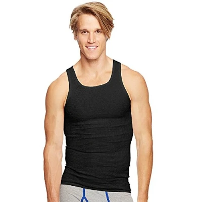Afbeelding van Hanes Tanktops voor heren, verpakking van 6 stuks, Zwart/Grijs
