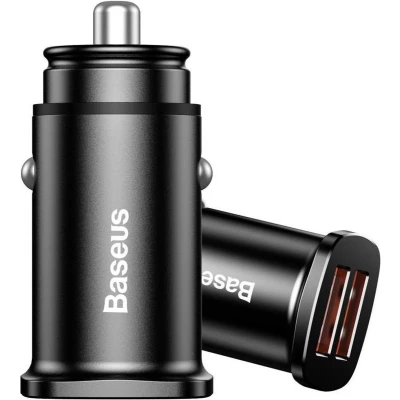 Afbeelding van Baseus CCALL DS01 Mobiele telefoon oplader auto QC 3.0 2 Zwart