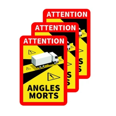 Afbeelding van Prolac Waarschuwingsstickers Dode hoek voor vrachtwagen en caravan Zelfklevende auto etiketten 25 x 17 cm Camper sticker (vrachtwagen caravan) Set van 3
