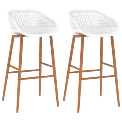 Afbeelding van Barstoelen 2 st wit