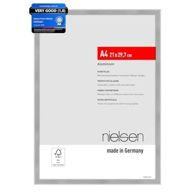 Afbeelding van Nielsen aluminium fotolijst Atlanta, 21x29,7 cm, Mat zilver structuur