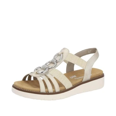 Afbeelding van Remonte D2073 Damessandalen, Beige gouden schelp 60, 39 EU