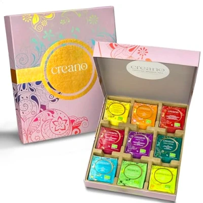 Image de Creano Coffret cadeau de tisanes bio « Organic Herbal Tea » 45 sachets thé en 9 variétés différentes 90 g Nouveauté 2022