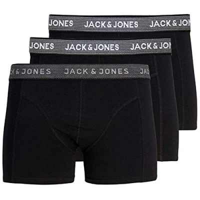 Afbeelding van Jack &amp; Jones Jacwaistband Trunks 3 Pack Noos boxershorts voor heren (3 stuks), Zwart (1x asfalt/2x Dusty Olive)