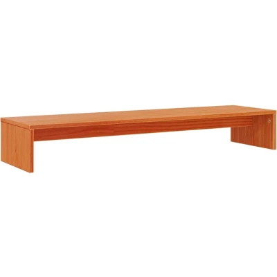 Afbeelding van Monitorstandaard 100x27x15 cm massief grenenhout wasbruin